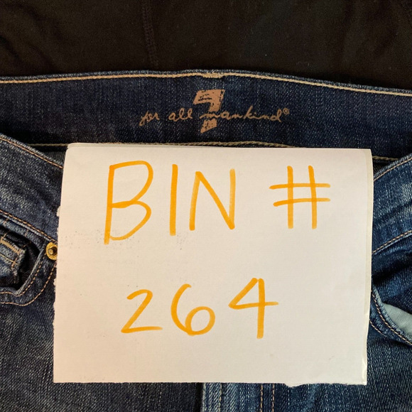 7 For All Mankind Jeans Womens Sz 27‎ Dark Blue Bootcut Flare Stretch Wide Leg - Picture 11 of 11